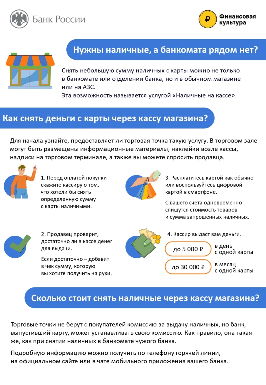 Волго-Вятское ГУ Банка России информирует население и субъекты МСП о перспективных форматах получения финансовых услуг, включая сервис «наличные на кассе».
